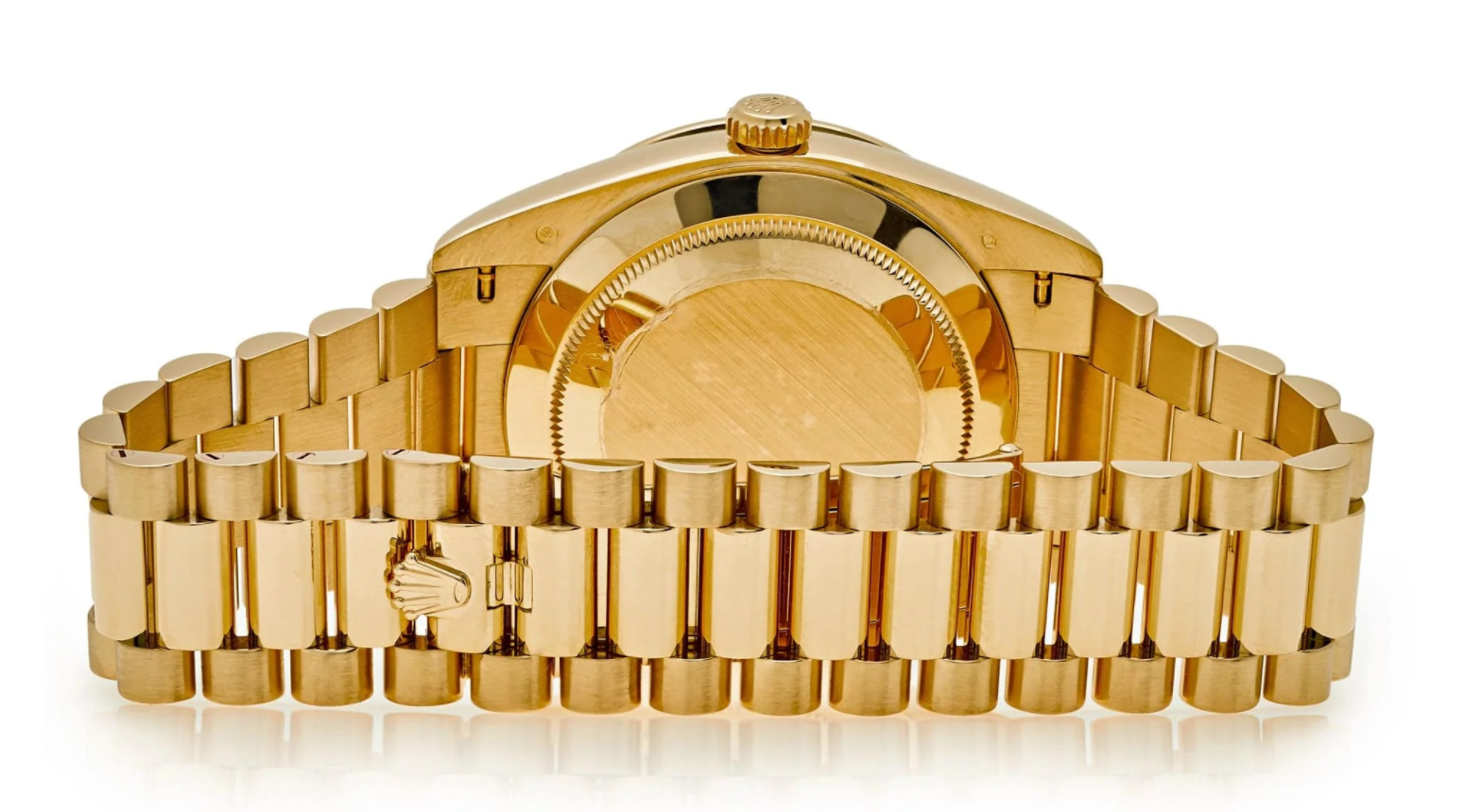 Day-date yellow gold roman dial ruby bezel 40mm