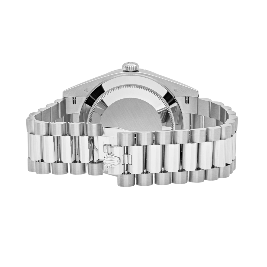 Day-date white gold meteorite