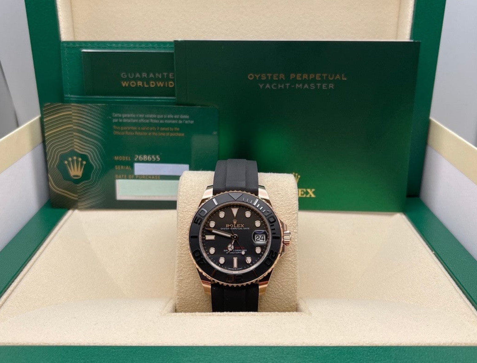 Yacht-master rose gold black dial 37mm