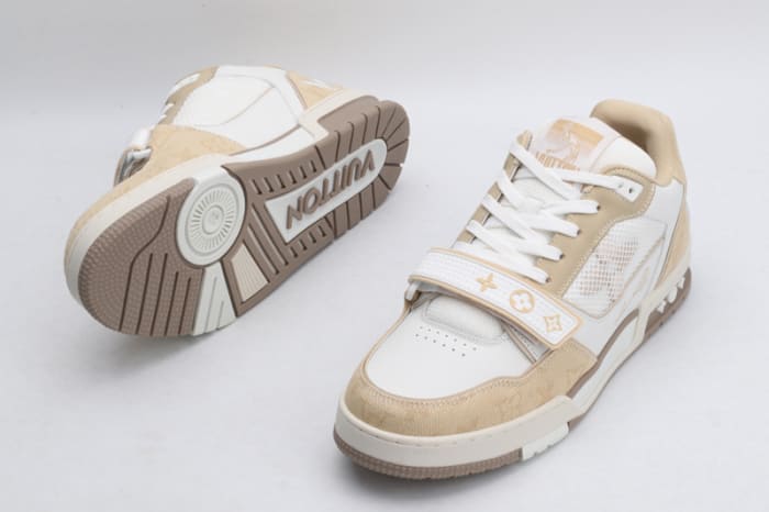 LV TRAINERS BEIGE - WHITE