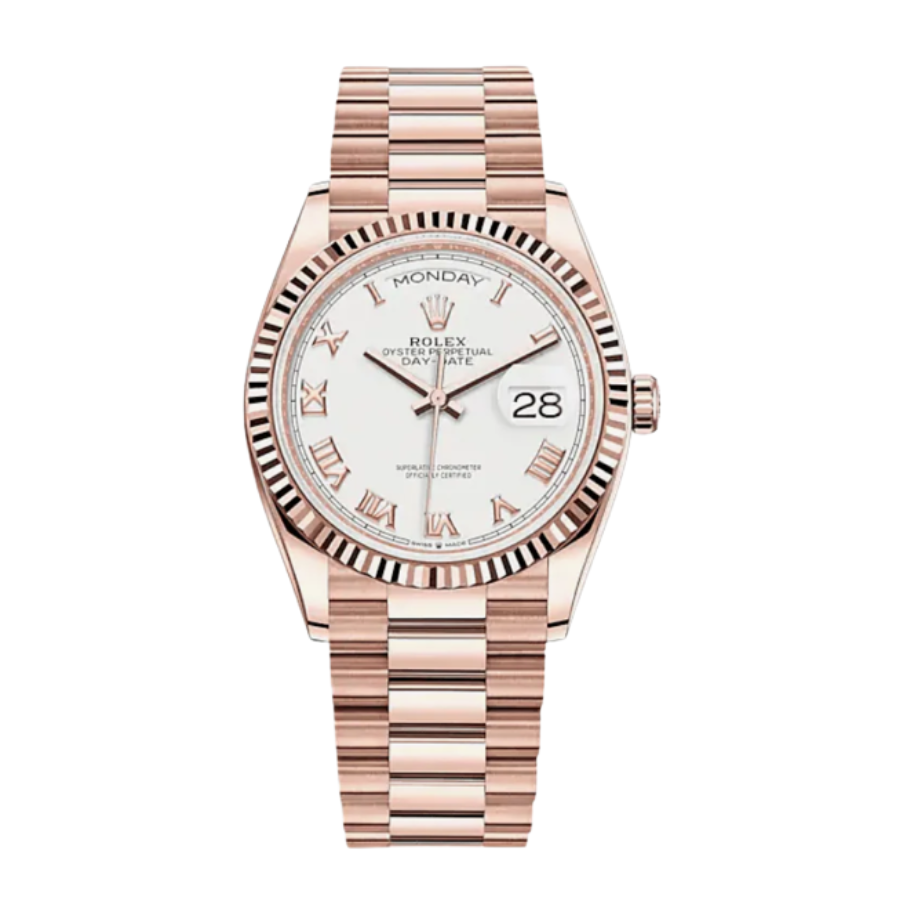 Day-date rose gold white dial 36mm