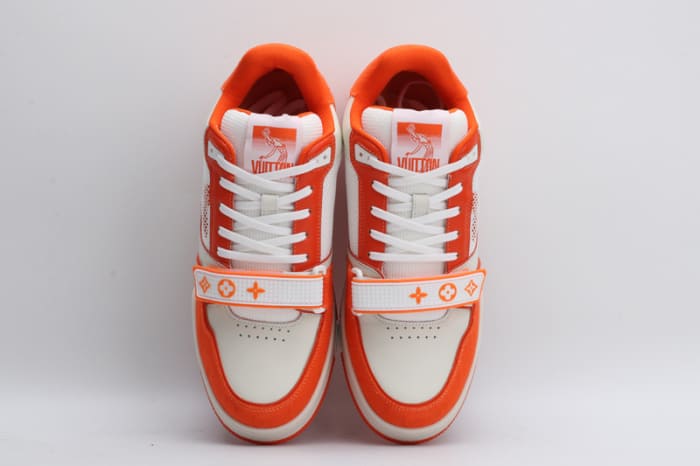 LV TRAINERS  MONOGRAM DENIM ORANGE