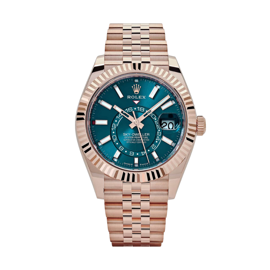 Sky-dweller gold blue dial jubilee 42mm