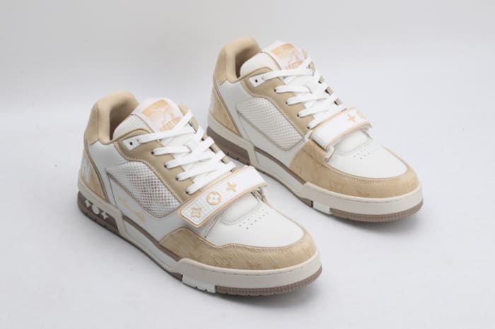 LV TRAINERS BEIGE - WHITE