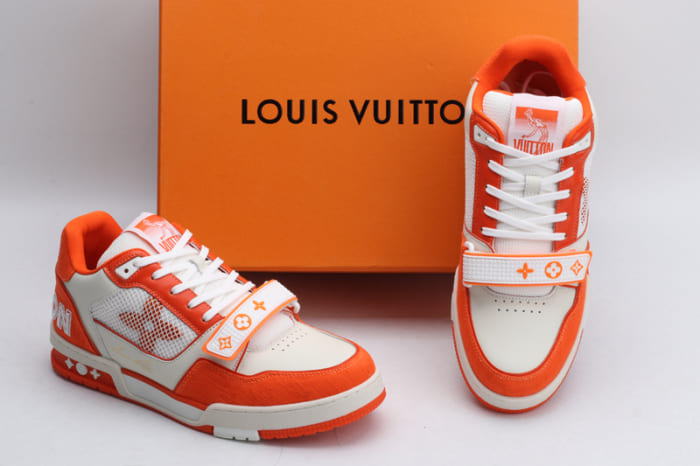 LV TRAINERS  MONOGRAM DENIM ORANGE