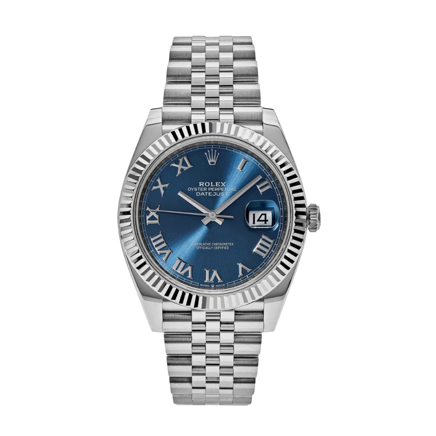 Date just steel blue diamond dial 41mm