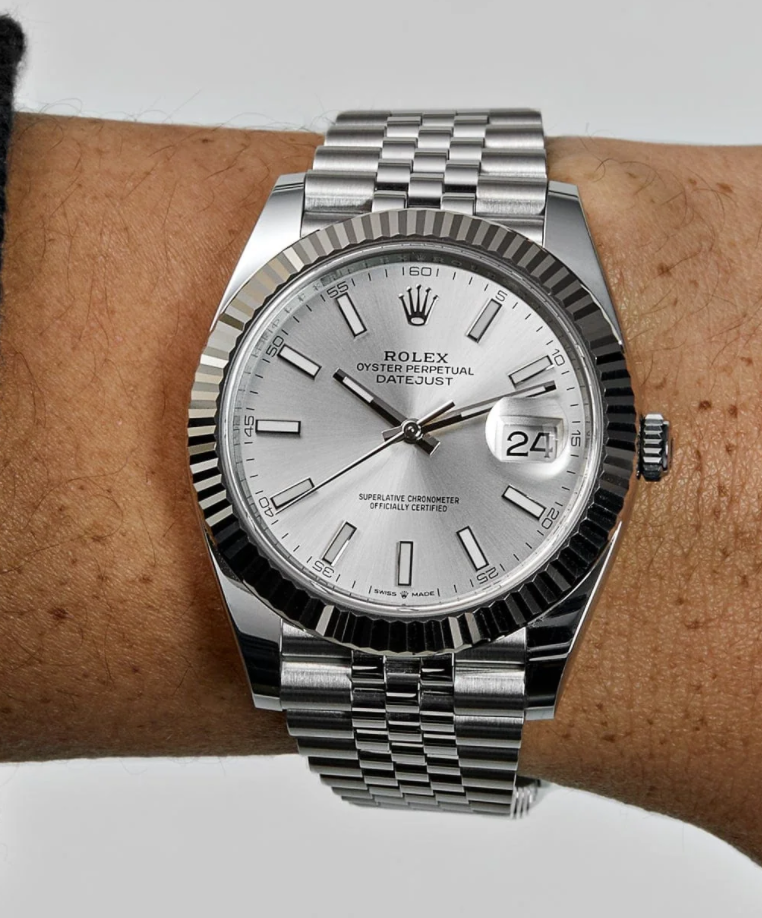 Date just steel silver dial 41mm