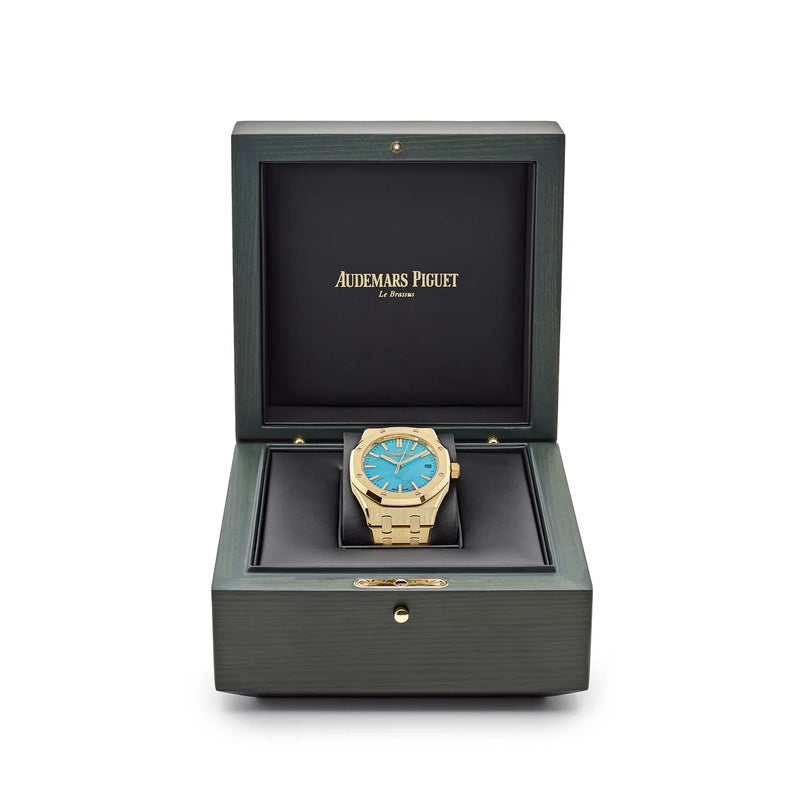 Audemars Piguet Royal Oak Selfwinding 15550BA.OO.1356BA.01 Yellow Gold Blue Turquoise Dial