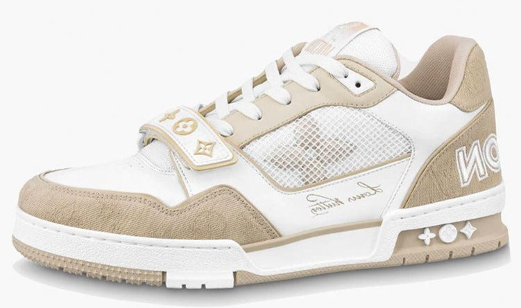 LV TRAINERS BEIGE - WHITE