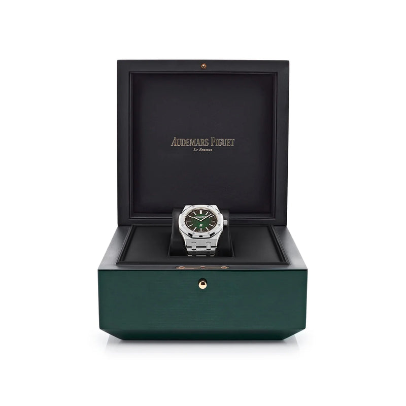 Audemars Piguet Royal Oak 15202PT.OO.1240PT.01 'Jumbo' Extra-Thin Platinum Green Dial (2021)