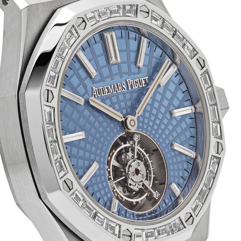 Audemars Piguet Royal Oak 26535PT.ZZ.1220PT.01 Selfwinding Flying Tourbillon Platinum Light Blue Dial