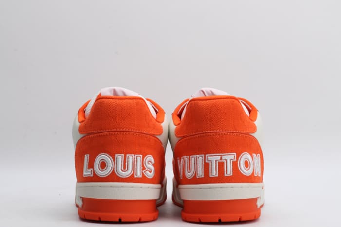 LV TRAINERS  MONOGRAM DENIM ORANGE