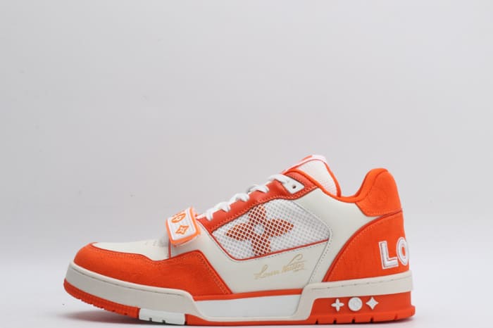 LV TRAINERS  MONOGRAM DENIM ORANGE