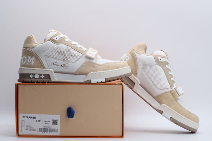 LV TRAINERS BEIGE - WHITE