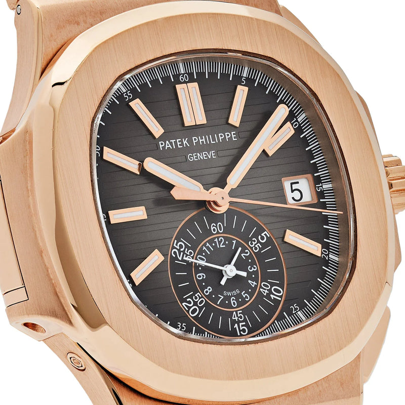 Patek Philippe Nautilus 5980/1R-001 Flyback Chronograph Date Rose Gold Black Dial