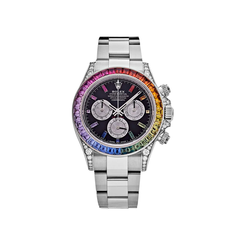 Rolex Daytona 116599RBOW 'Rainbow' White Gold Black Dial Sapphire Bezel (2022)