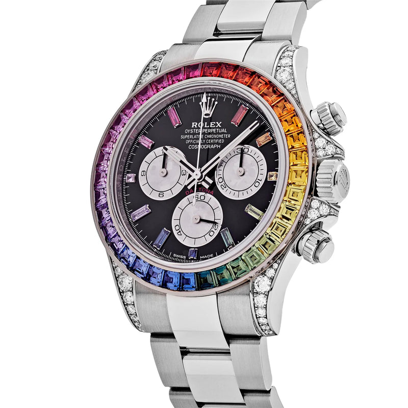 Rolex Daytona 116599RBOW 'Rainbow' White Gold Black Dial Sapphire Bezel (2022)