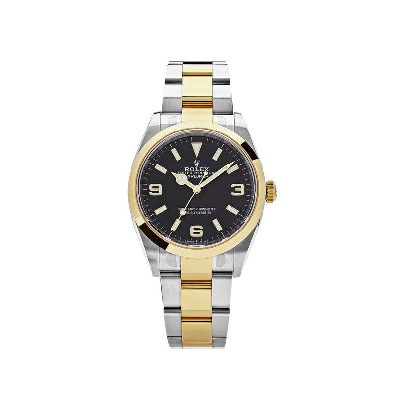 Rolex Explorer 124273 Yellow Gold Steel Black Dial