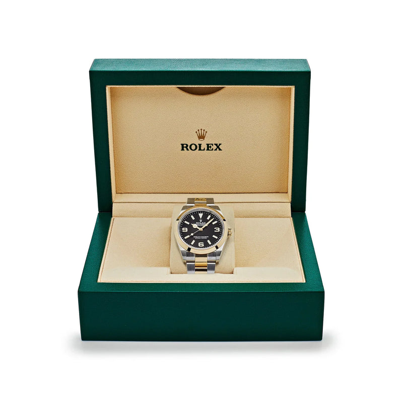 Rolex Explorer 124273 Yellow Gold Steel Black Dial