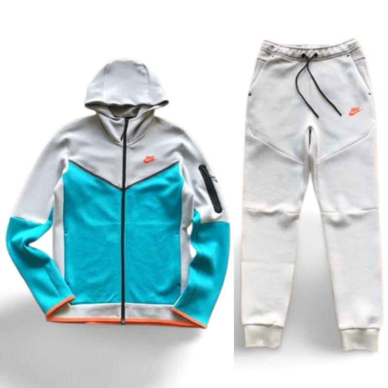 NIKE TECH FLEECE – GREY AND LIGHT BLUE (FULL)