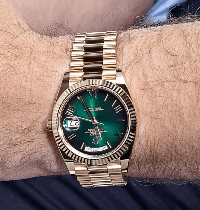 Day-date yellow gold green numeral dial 40mm - Image 2
