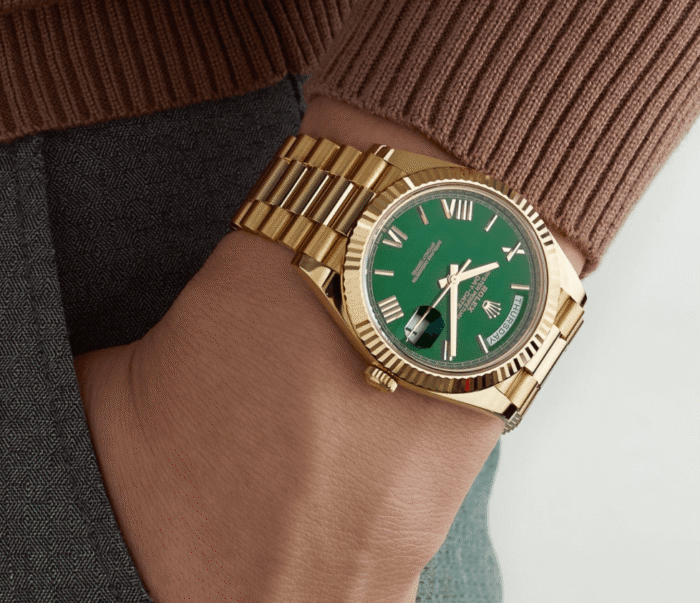 Day-date yellow gold green numerals dial 40mm - Image 2
