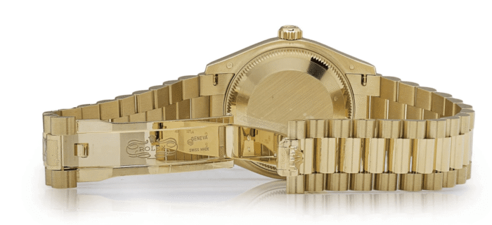 Date just ladies yellow gold diamond green dial 31mm - Image 3