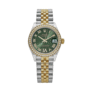 Date just ladies yellow gold green roman dial 31mm