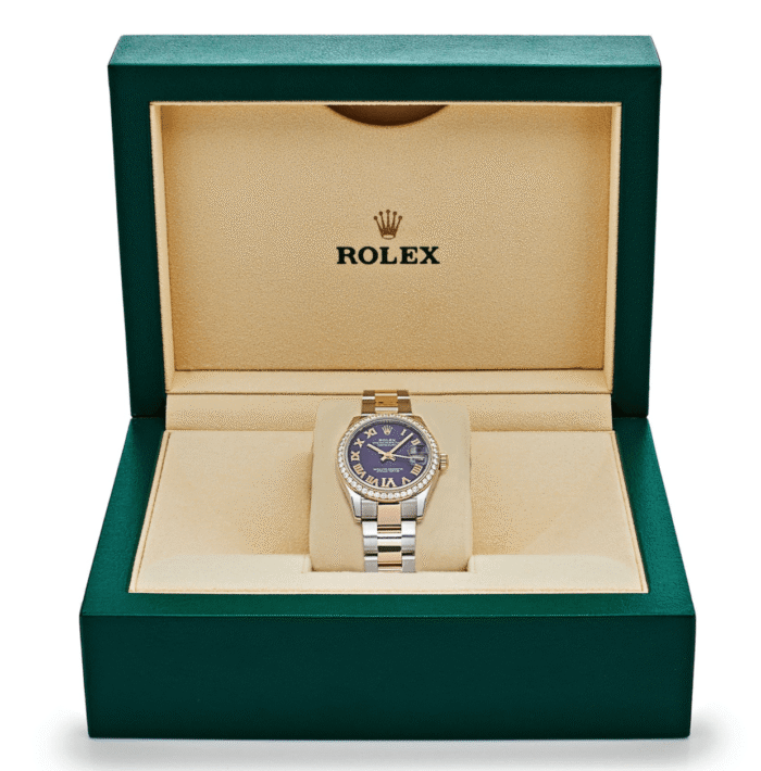 Date just ladies rose gold aubergine purple dial 31mm - Image 4