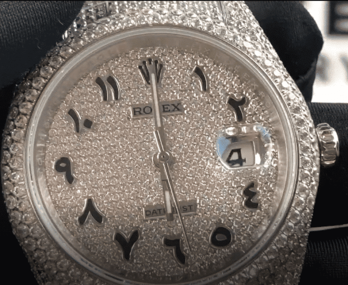 DATEJUST WHITE GOLD DIAMOND ARABIC DIAL ICED OUT - Image 2