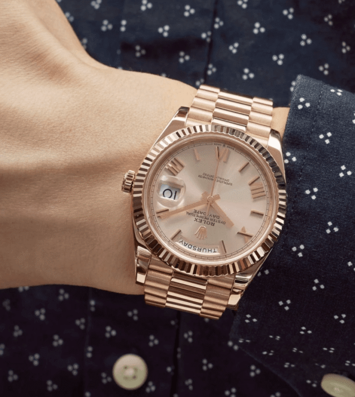 Day-date rose gold sundust roman dial 40mm - Image 2