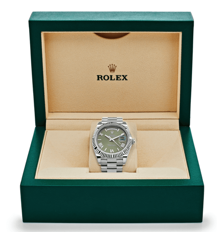 Day-date white gold olive dial 40mm - Image 3