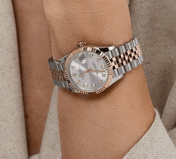 Date just ladies rose gold silver diamond dial 31mm - Image 2