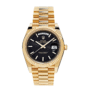 Day-date yellow gold black diagonal dial 40mm