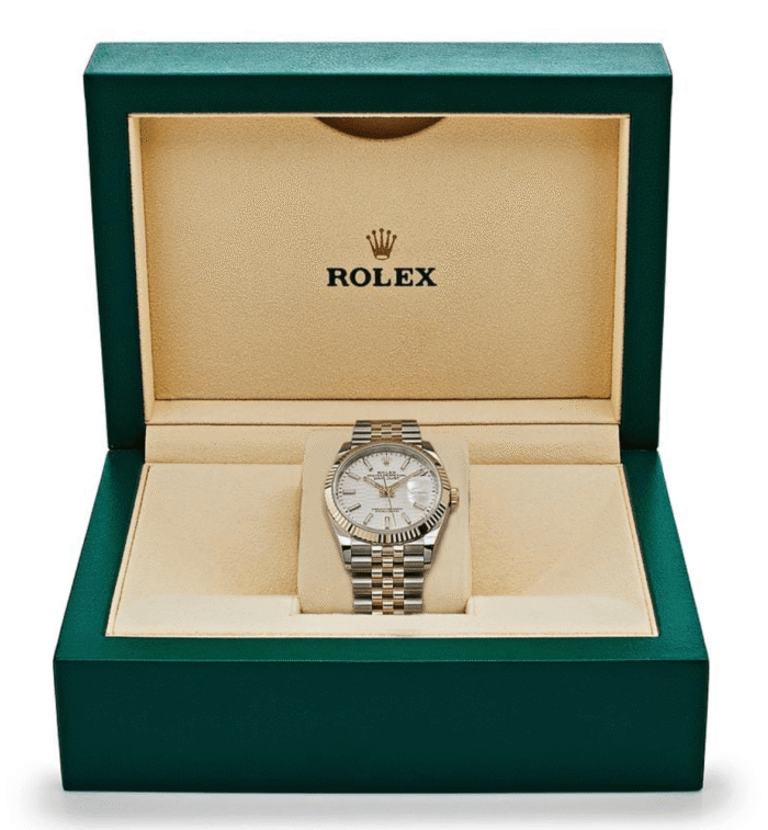Date just rose gold silver fluted motif dial 36mm - Image 4