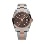 Date just rose gold chocolate dial 41mm
