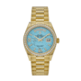 Day-date yellow gold turquoise diamond dial 36mm