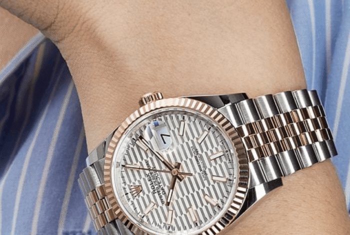Date just rose gold silver fluted motif dial 36mm - Image 3
