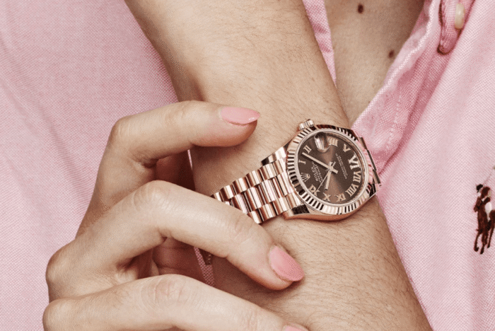 Date just ladies rose gold diamond chocolate dial 31mm - Image 2