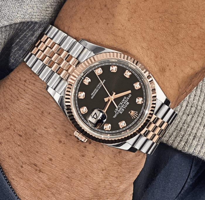 Date just rose gold black diamond dial 36mm - Image 2