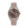 Date just two toned rose gold brown dial 41mm