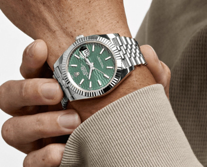 Date just fluted motif green dial 41mm - Image 2
