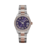 Date just ladies rose gold aubergine purple dial 31mm