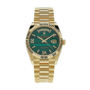Day-date gold green malachite roman diamond dial 36mm