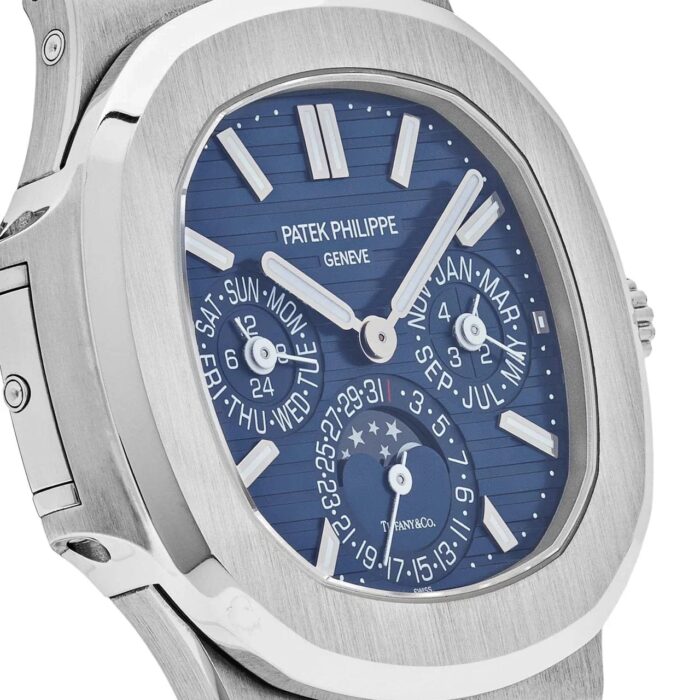 Nautilus 5740/1G-001 'Tiffany & Co.' Perpetual Calendar Moon Phase White Gold Blue Dial (2019) - Image 6